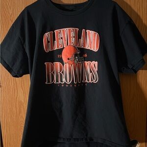 NFL Cleveland Browns Black and Orange Short Sleeve Tee
